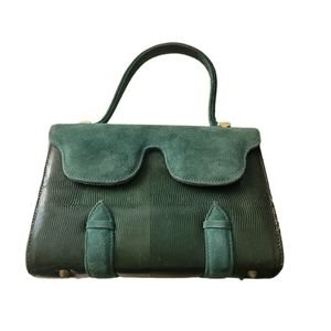 Vintage Suede and Snakeskun Green Mini Purse